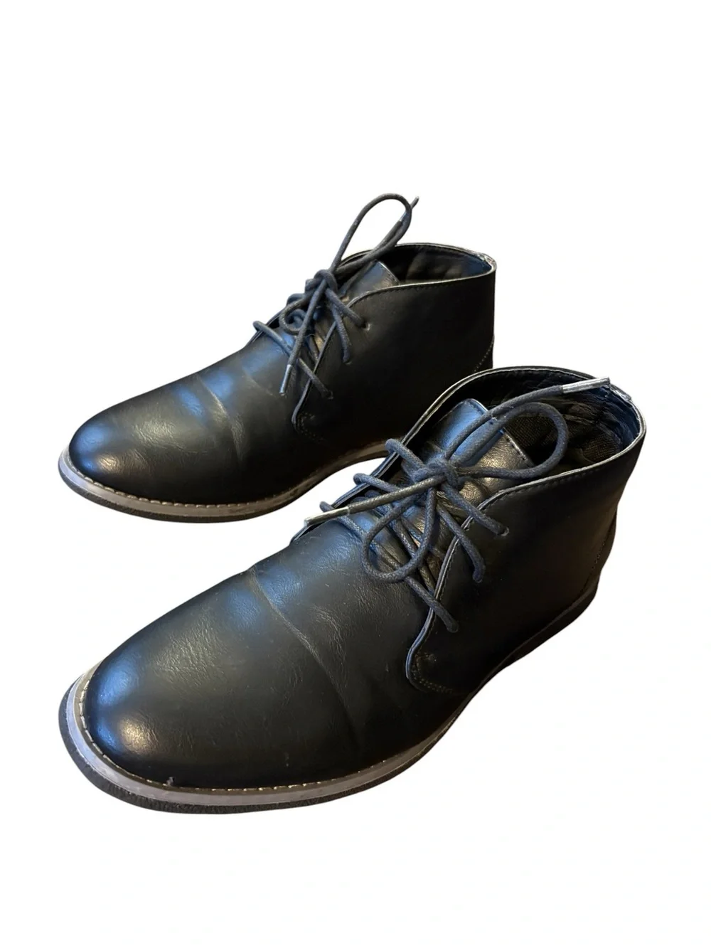 London Fog Men's Black Chukka Lace-Up Boots